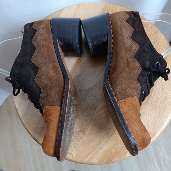 ON HOLD Vintage 60s Mary Poppins Mod Italian Suede Lace Up Shoes Sz EU 37 US 7 - Picture 4 of 11